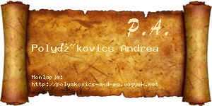Polyákovics Andrea névjegykártya