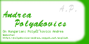 andrea polyakovics business card